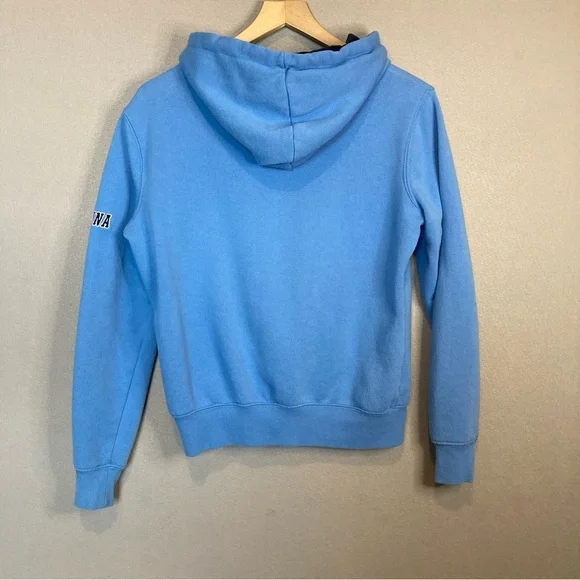 NORTH CAROLINA TARHEELS WOMEN'S HOODIE SWEAT SHIRT, SZ-SM, LT BLUE w/LETTERING - Picture 2 of 8